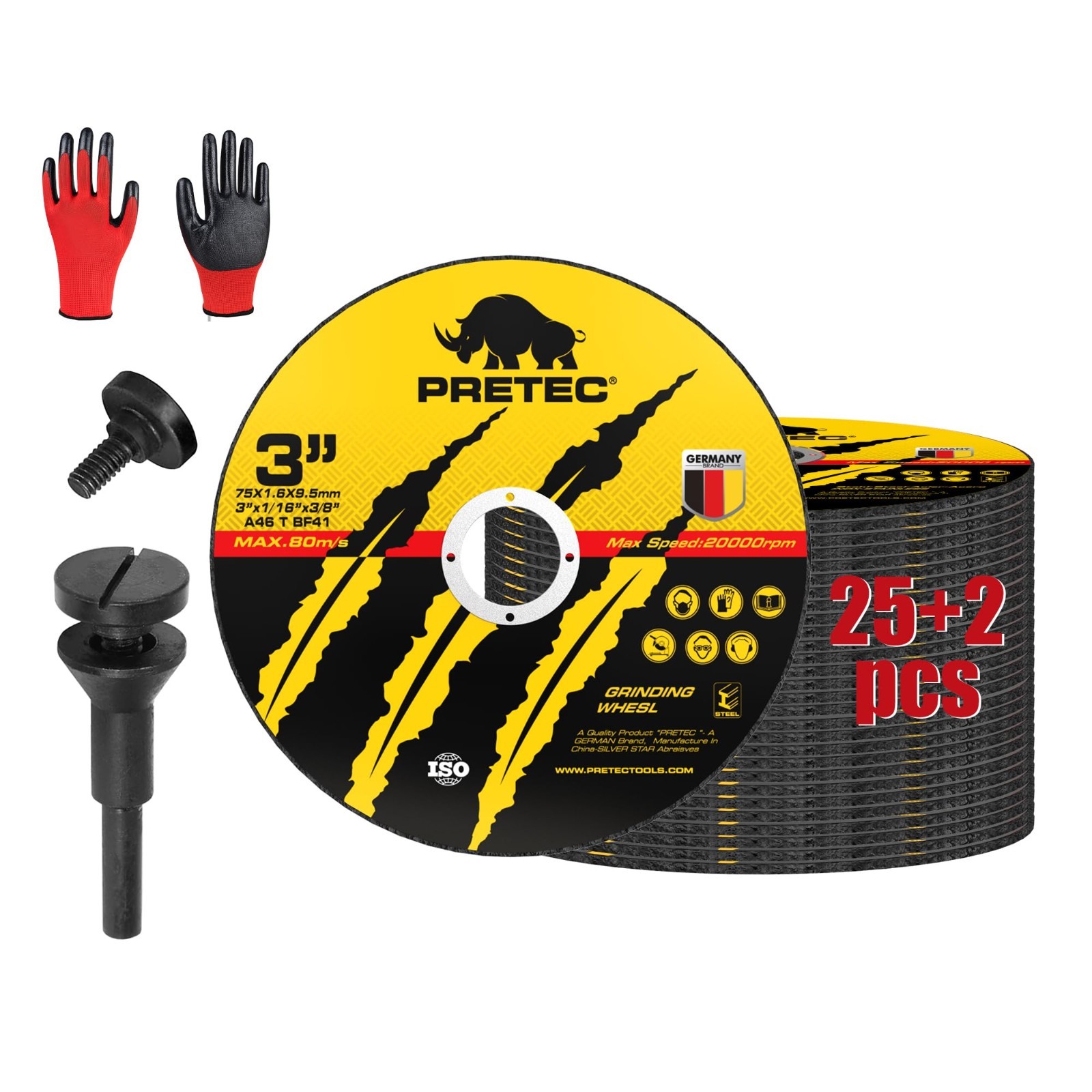 55 Pack Cut Off Wheels 3" x1/16"x3/8" Arbor Metal Cutting Disc Die Grinder Tool