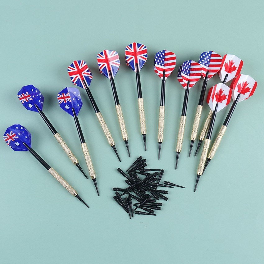 12PCS Professional Soft Tip Darts Set with 100 Extra Tips for Electronic Boar