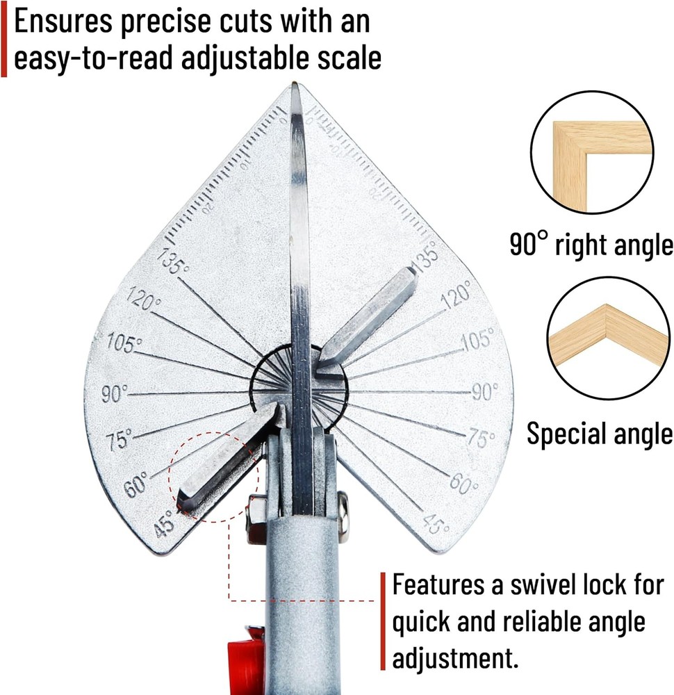 Multi Angle Miter Shears, Adjustable at 45 To 135° Safety Lock Cutting Tool