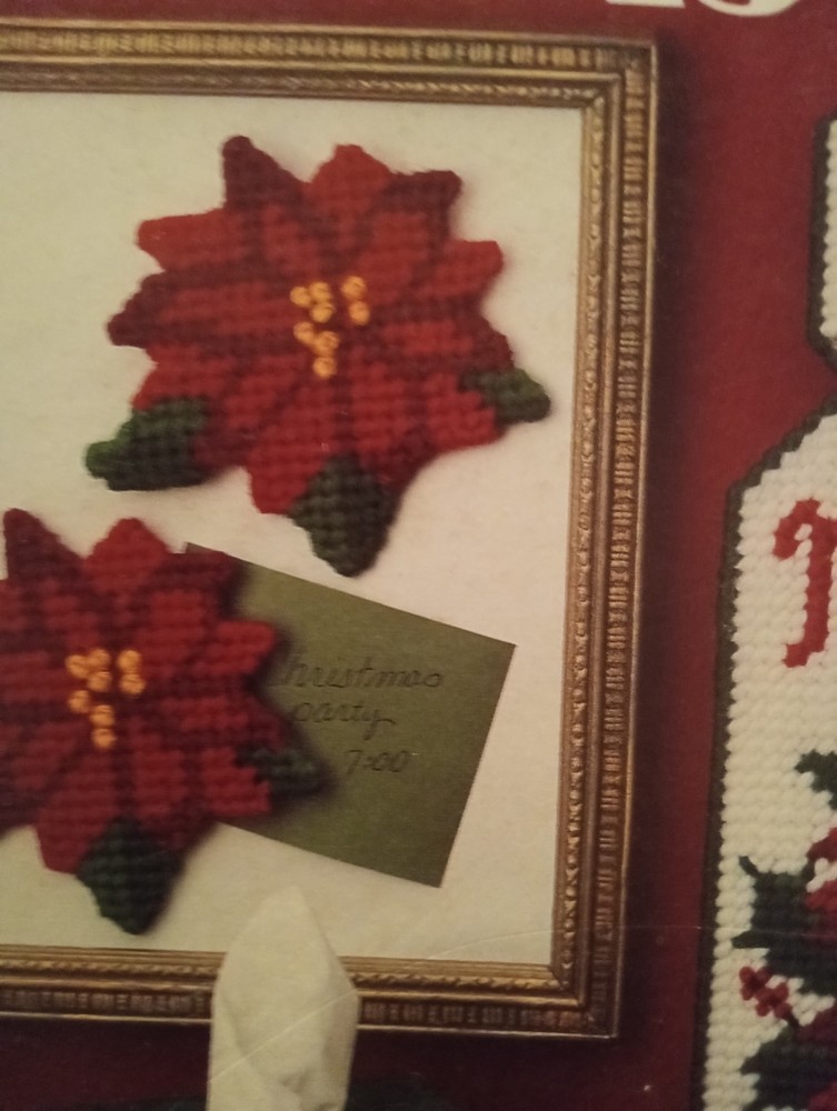 Vintage Poinsettia Plastic Canvas Pattern Christmas Plastic Canvas Patterns