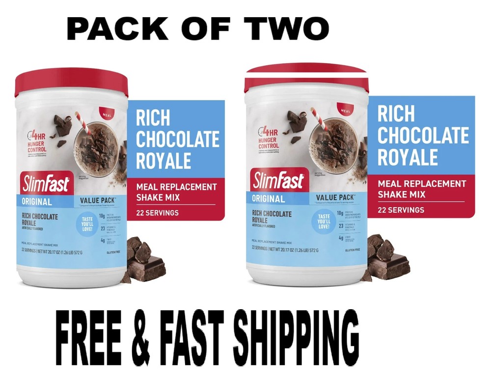(2 pack) SlimFast Original Meal Replacement Shake Powder, Rich Chocolate