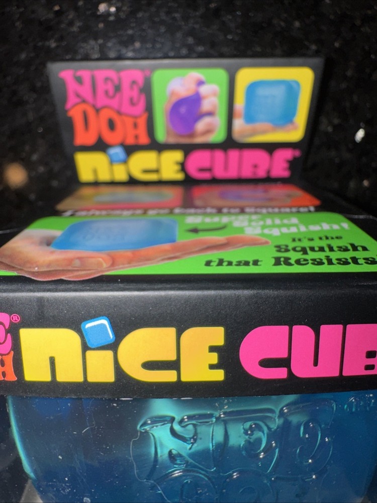 NeeDoh Nice Cube Blue Squishy Sensory Toy Nee Doh Nice Cube Blue Guar Authentic