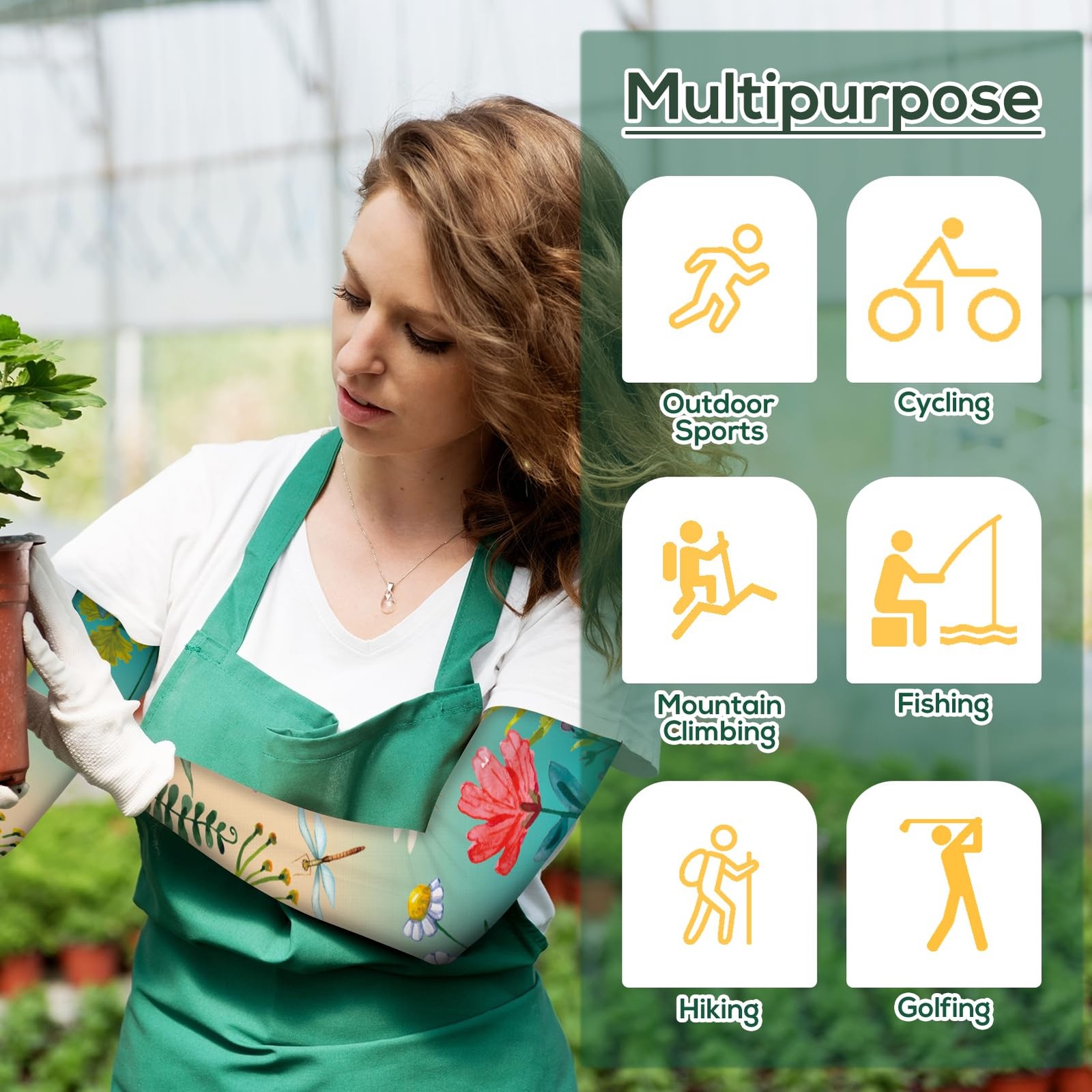 Farmers Defense Gardening Sleeves for Women 4 Pairs Sun Protection for Women