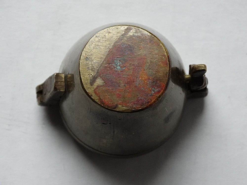 Antique (~18th c) Spanish Solid Brass Lidded Case, for Nested Weigth Set Medical