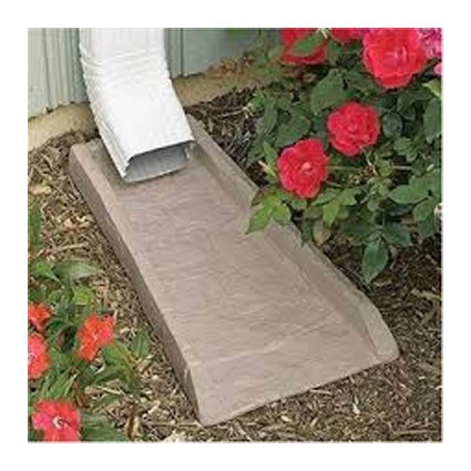 Suncast SB24 Decorative Rain Gutter Downspout Garden Splash Block Taupe (3 Pack)