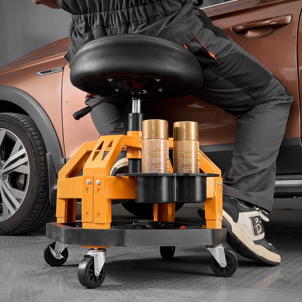 Rolling Repair Stool 300lb Capacity Garage Ready Height Adjustable Feature