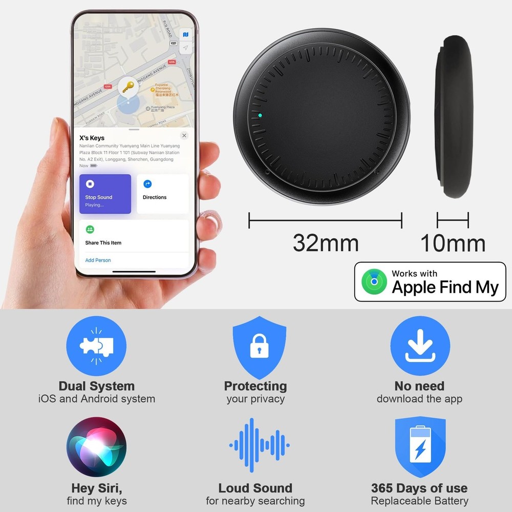 Air Tracker Tags 4 Pack Android and iOS, Bluetooth Tracker Android Tracker Ta...