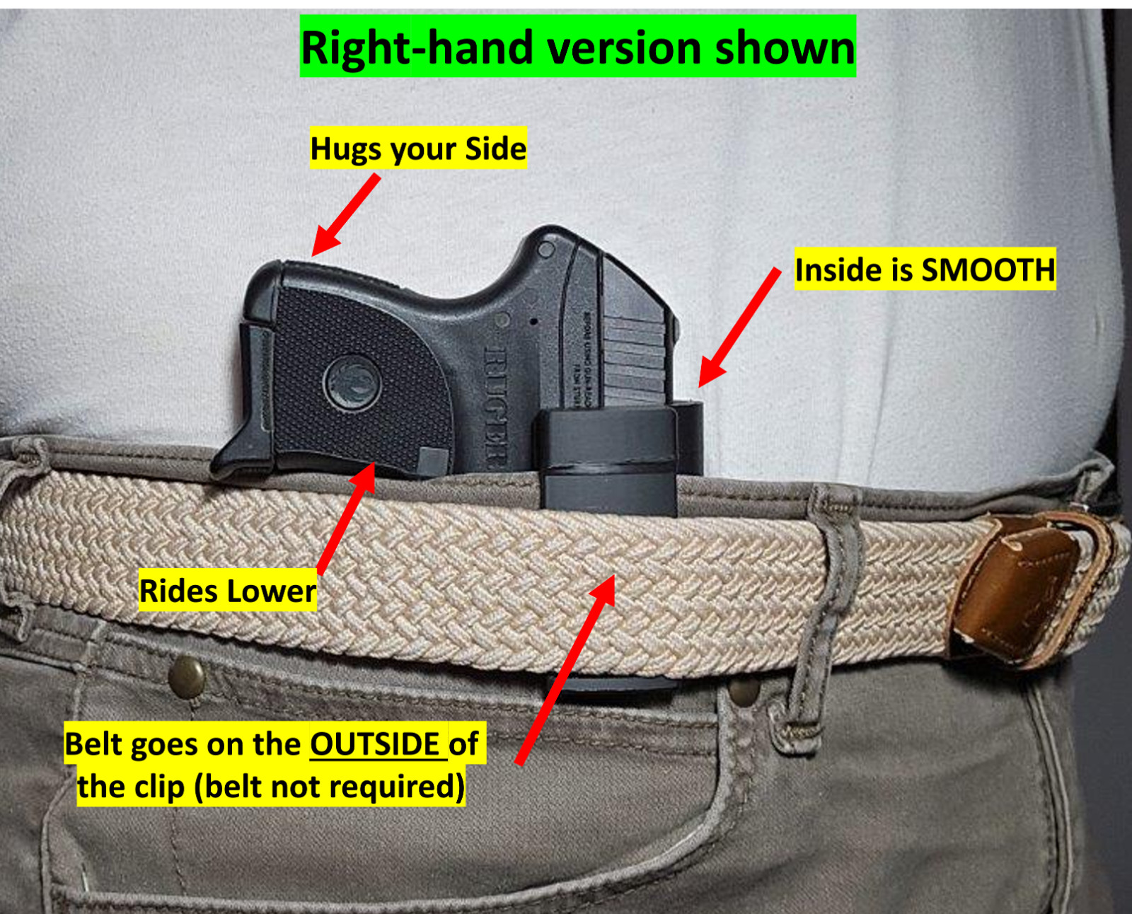 Ruger 380 LCP, LCP II LCP II 22LR LCP MAX Holster IWB In Waistband conceal carry
