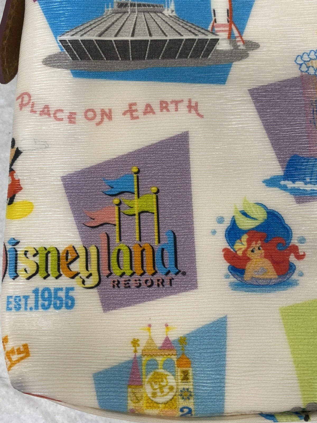 Disney Dooney and Bourke DISNEYLAND Resort Parks Retro Print Crossbody Bag