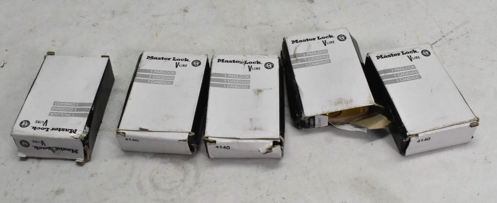 5 Master Lock 4140KA Padlock Keyed Different Standard Shackle Rectangular Brass