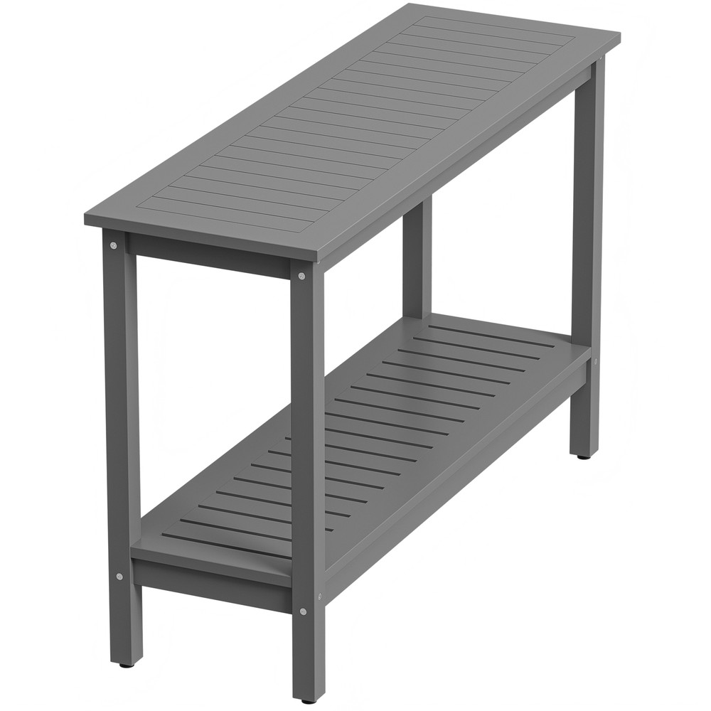 48'' Console Sofa Table with Storage Shelves Entry Way Table for Patio Gray
