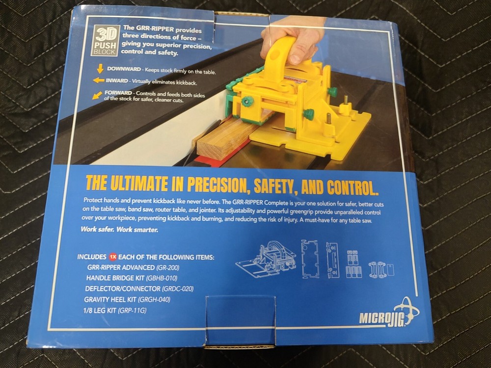 MICROJIG GRR-RIPPER GR-281 Complete 3D Pushblock System, Yellow