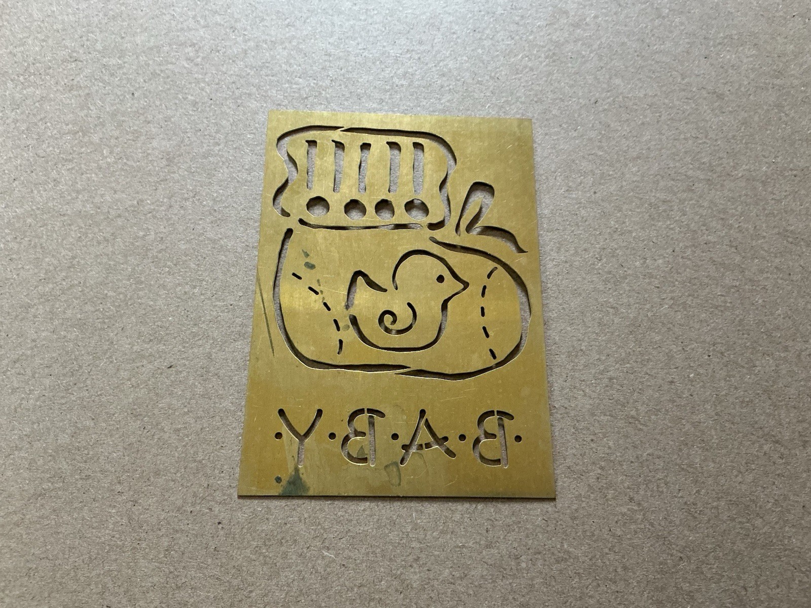 Vintage Scrapbook Light Box 8 Brass Stencils Tool-Wedding Baby Alphabet & More