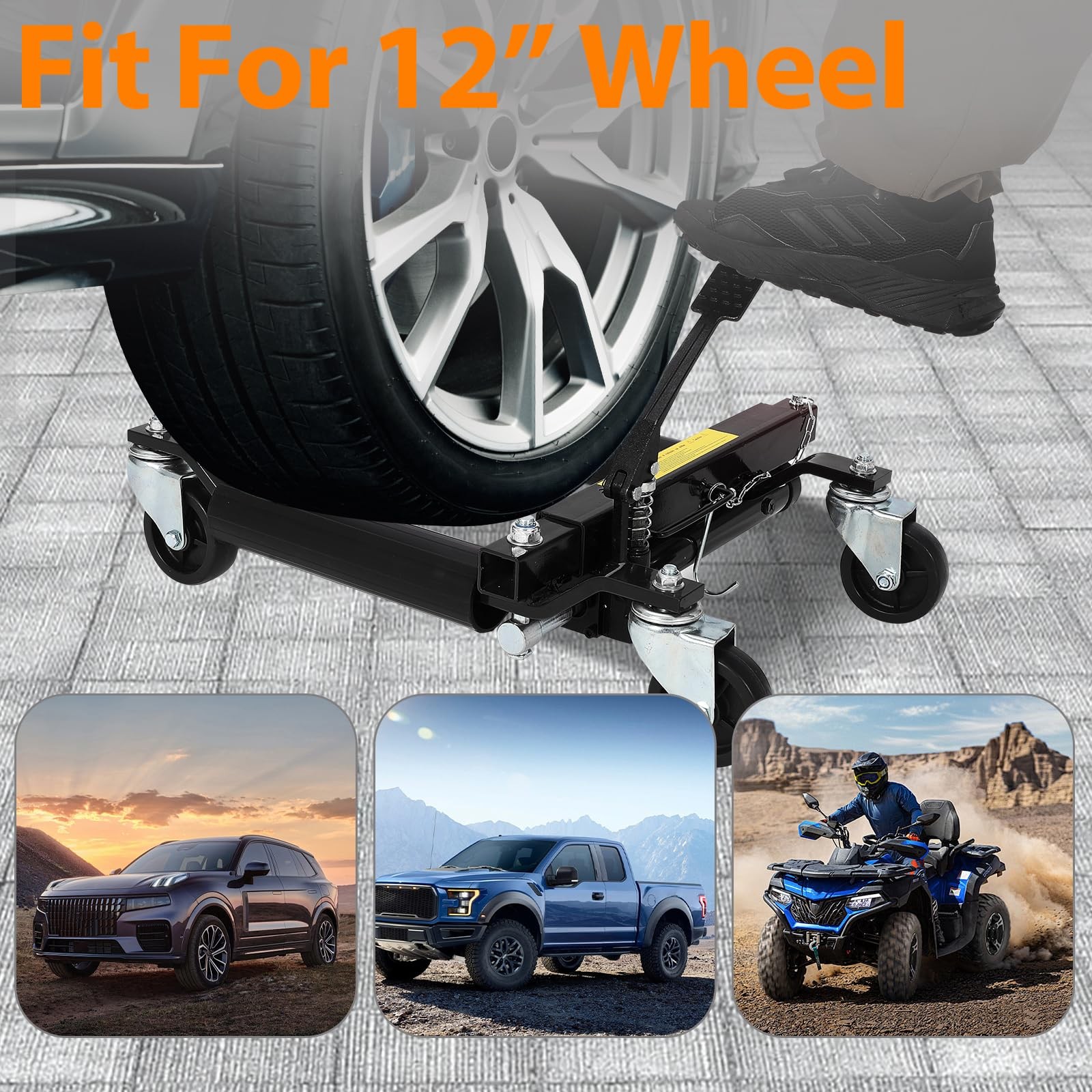 4 PCS Car Wheel Dolly 6000 Lbs Heavy Duty Hydraulic Vehicle Positioning Jacks