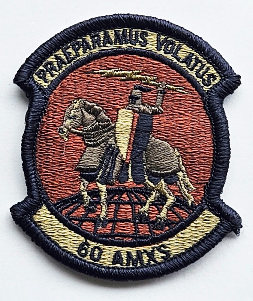 Air Force 60th Aircraft Maintenance Squadron Spice Brown Hook Back Patch