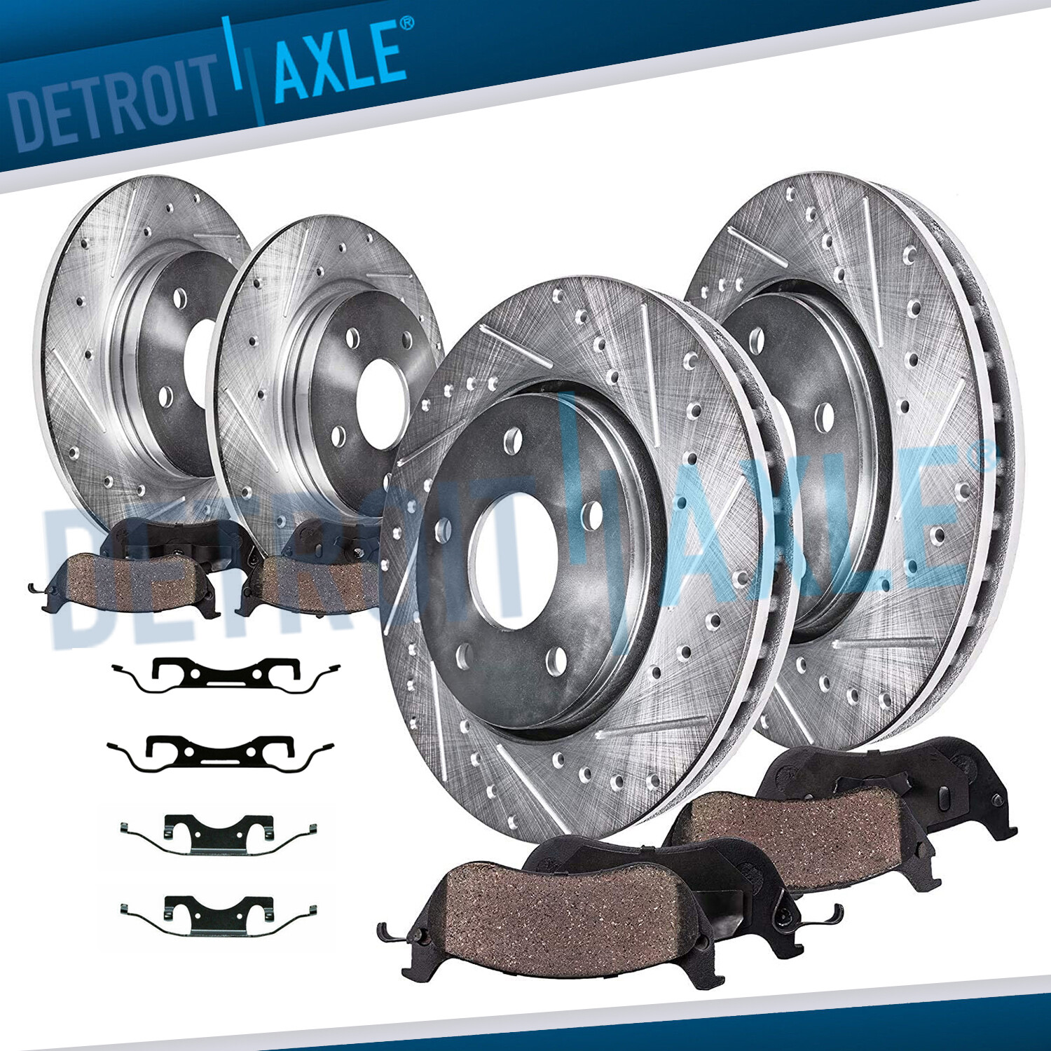 330mm Front Rear Rotors + Brake Pads for 2011-2018 Dodge Durango Grand Cherokee