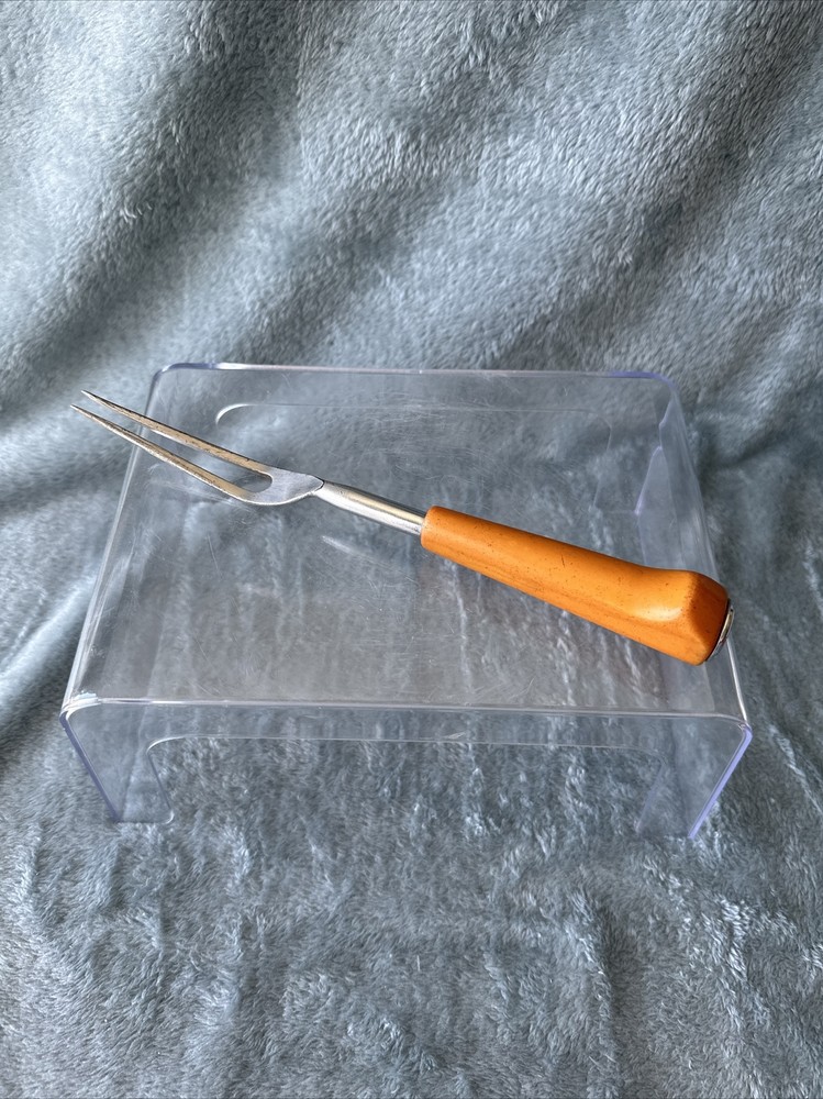 Butterscotch Bakelite Stainless Serving/Carving Fork Vintage