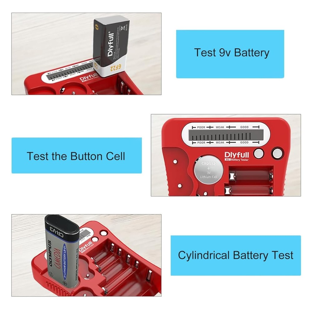 Portable LCD Battery Tester with Quick Status Check - Includes 1 AAA Battery