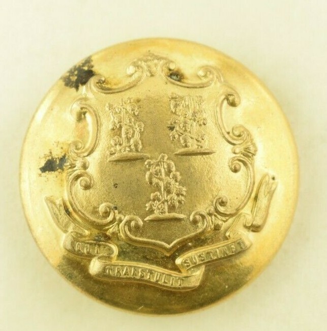 1880s-1900 Connecticut State Seal Uniform Button Replacement Original 2 D11