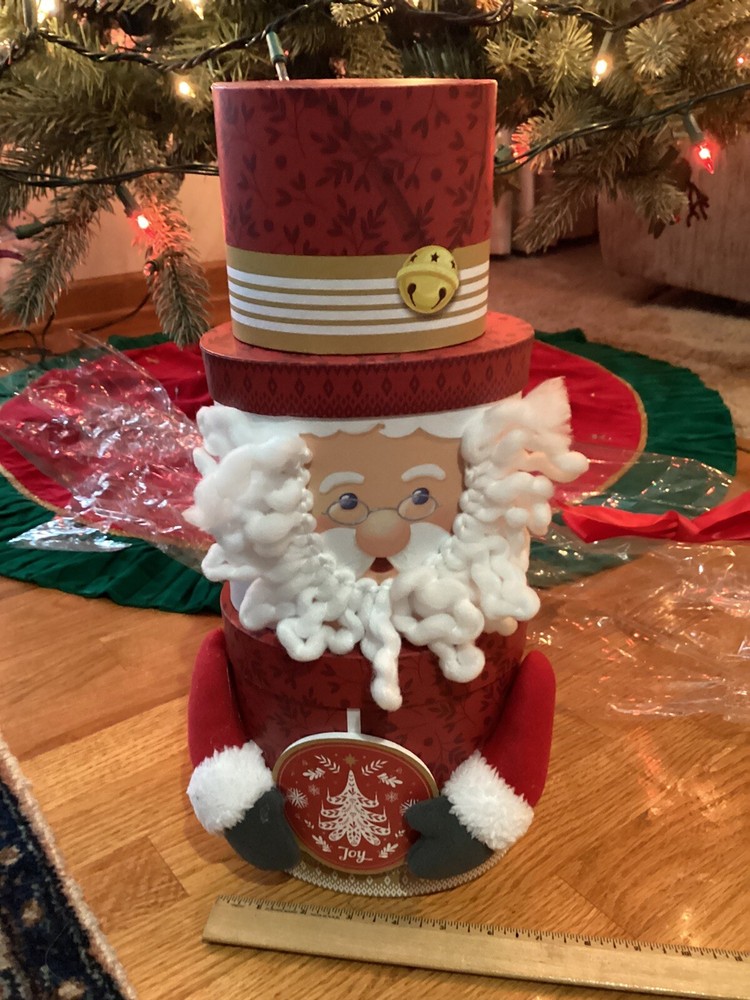 Santa Claus Stacked Boxes 17” Tall