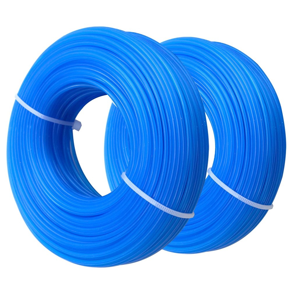 Grass Trimmer Line .065'' 98ft x 2 Rolls String Spools for Weed blue