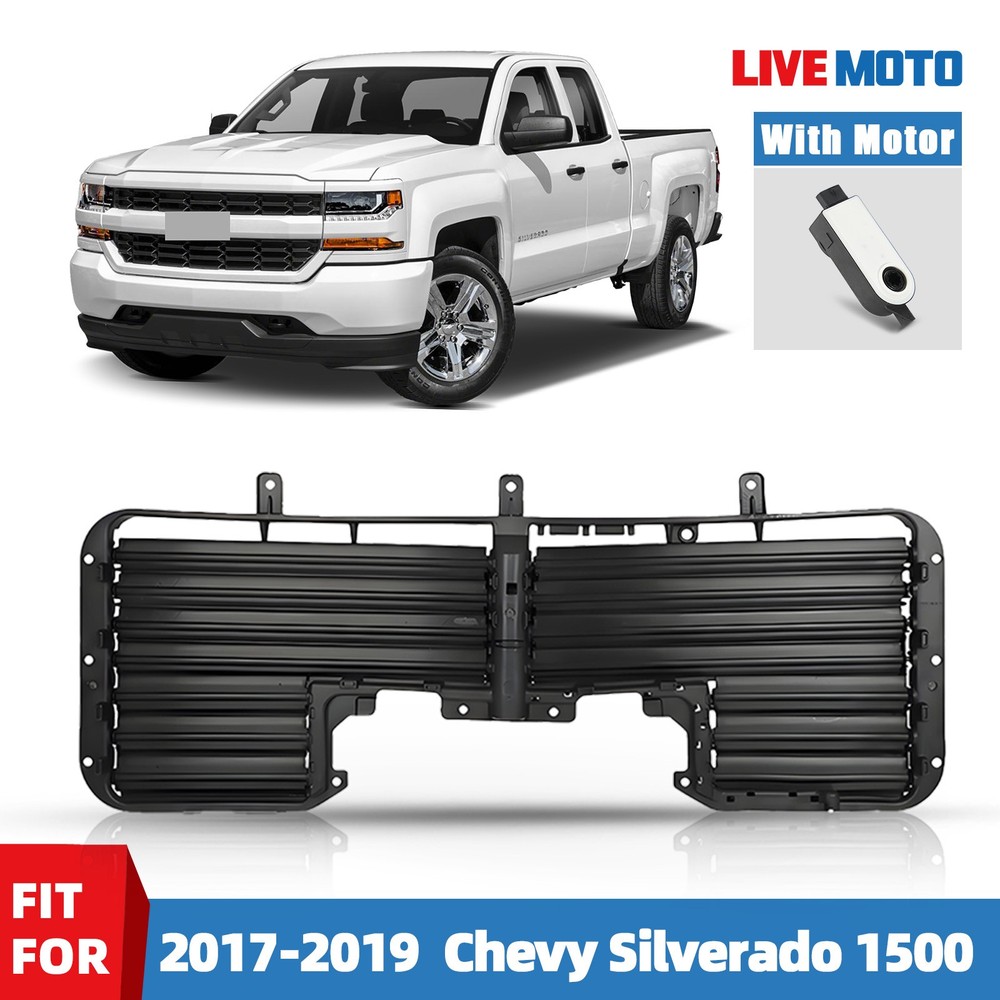 Active Shutter Grille Air Intake For 2017-2019 Chevy Silverado 1500 W/ Motor