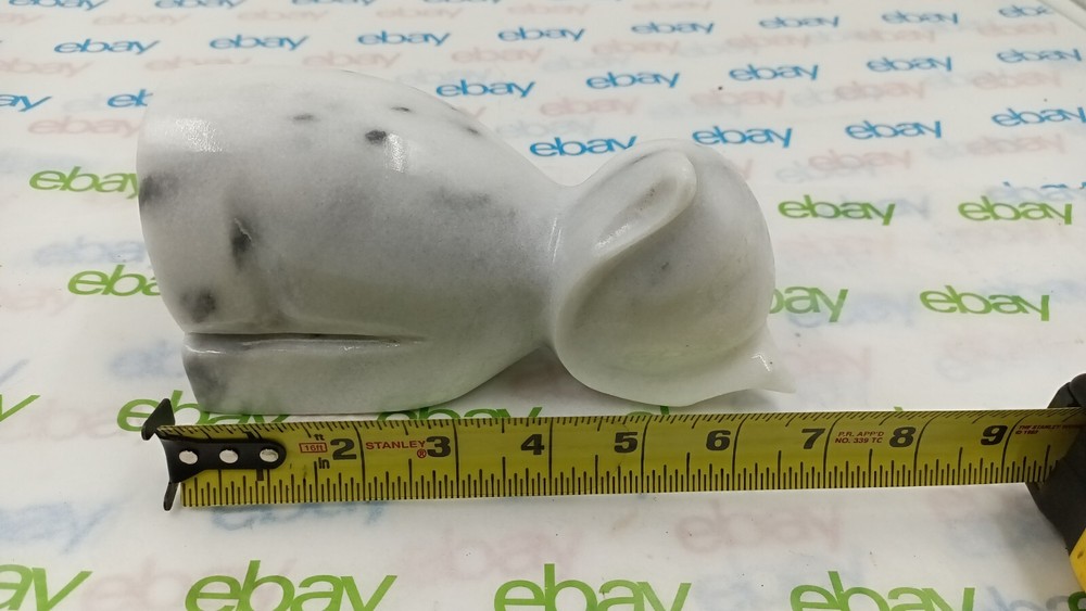 WHITE CAT BOOKEND MARBLE FROM DANBY VERMONT
