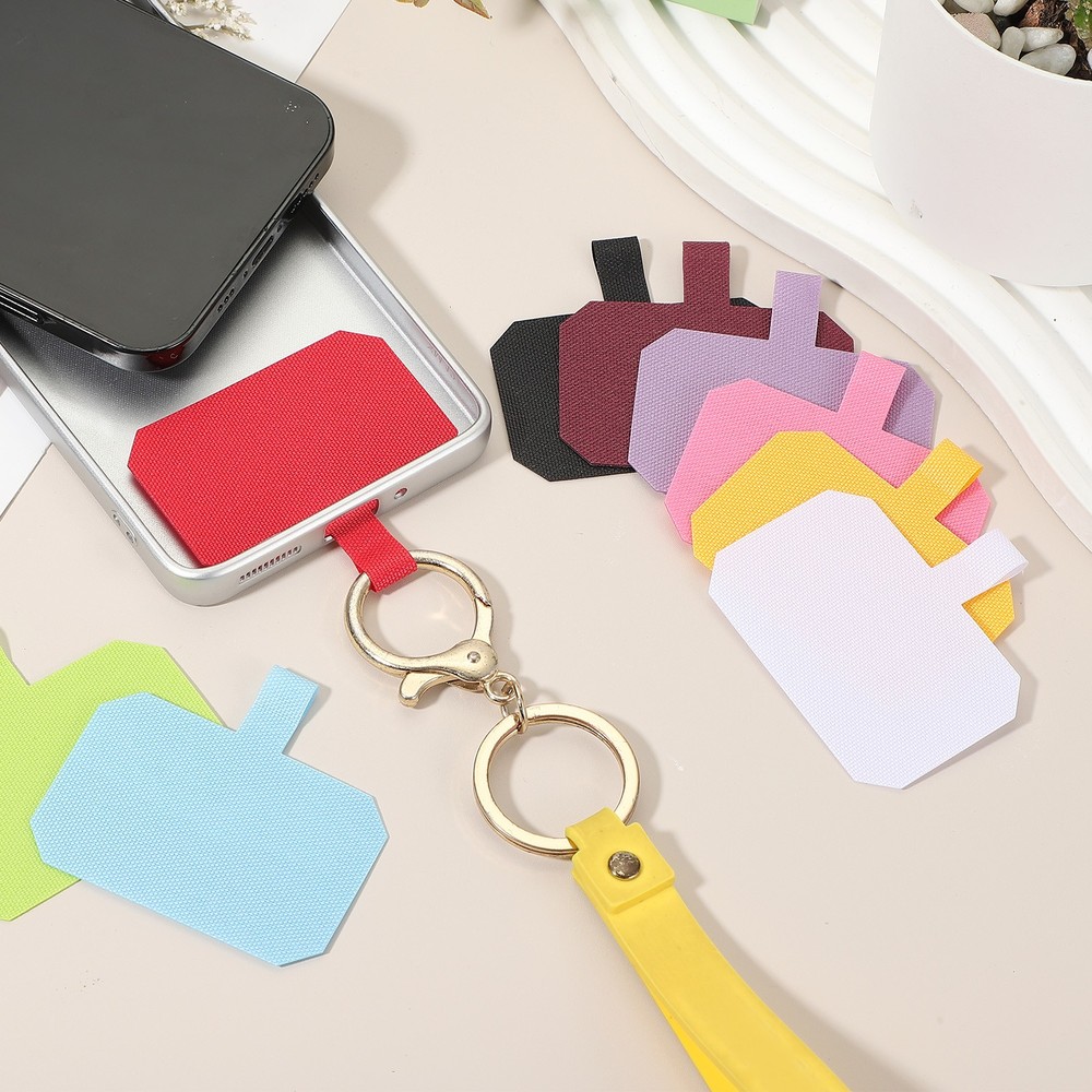 5pcs Phone Tether Tab, Universal Octagonal Phone Lanyard Patch, Dark Green