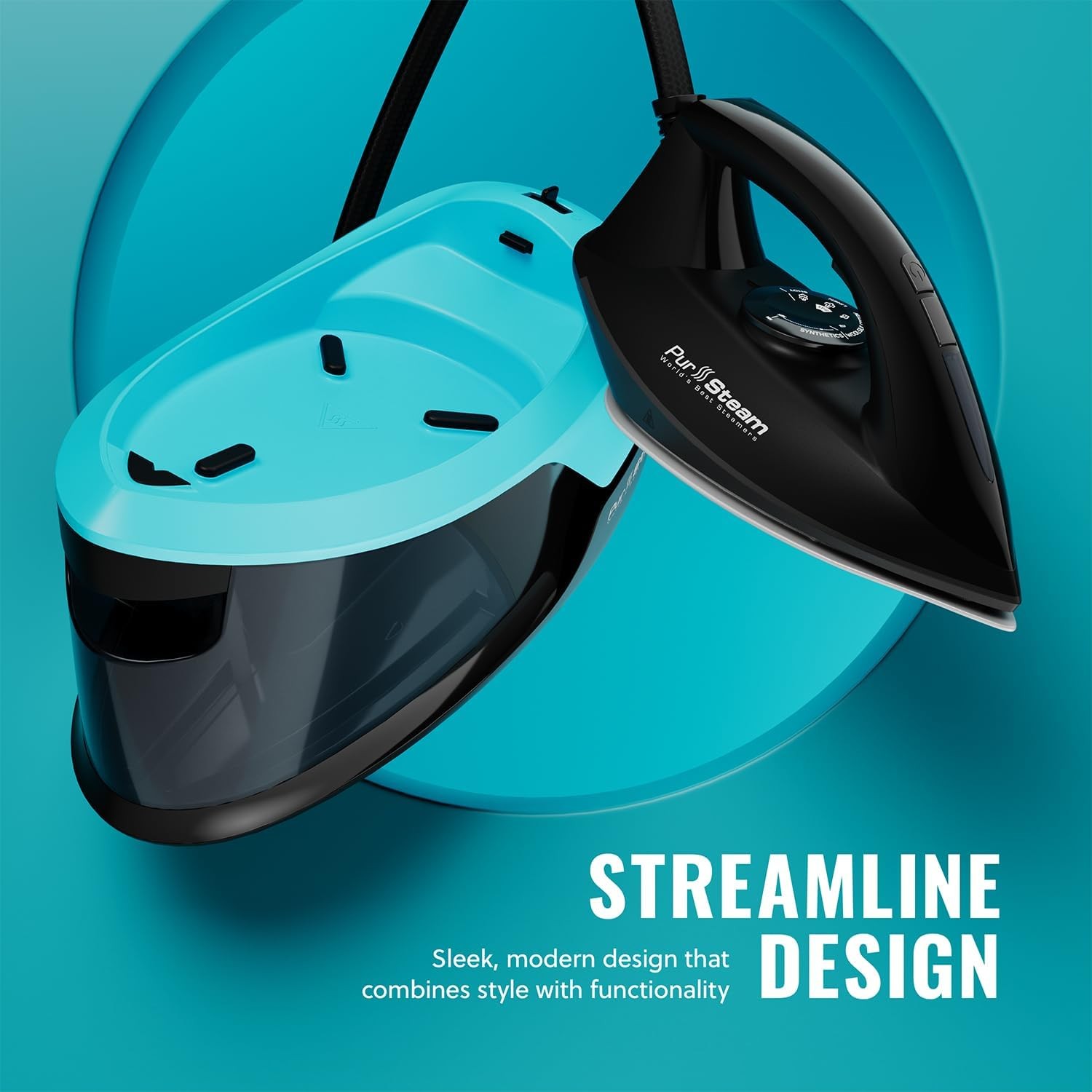 Pursteam Steam Station Max Ceramic Soleplate Steam Iron for Clothes 1500W