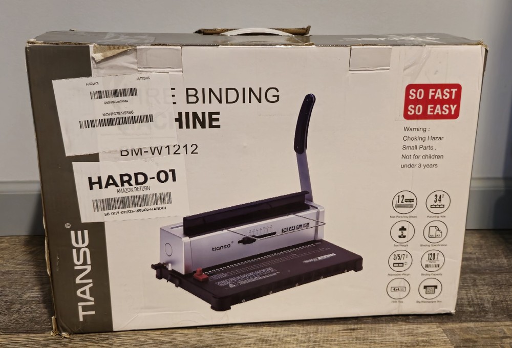 TIANSE Binding Machine, Wire Binder Machine Model BM-W1212