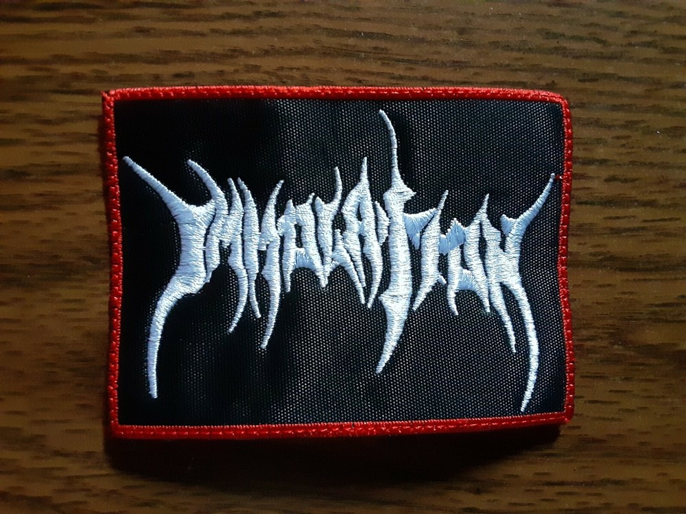 IMMOLATION,SEW ON WHITE WITH RED EDGE EMBROIDERED PATCH