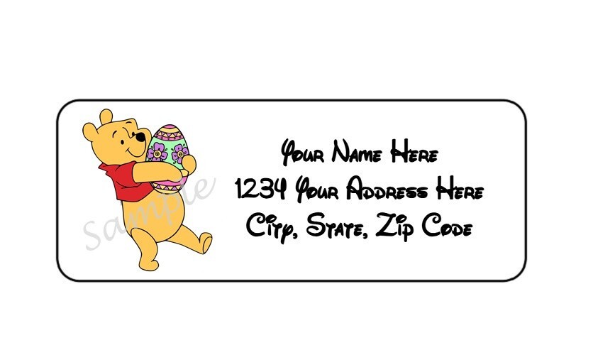 30 BEAR EASTER PERSONALIZED RETURN ADDRESS LABELS 1 in X 2.625 in