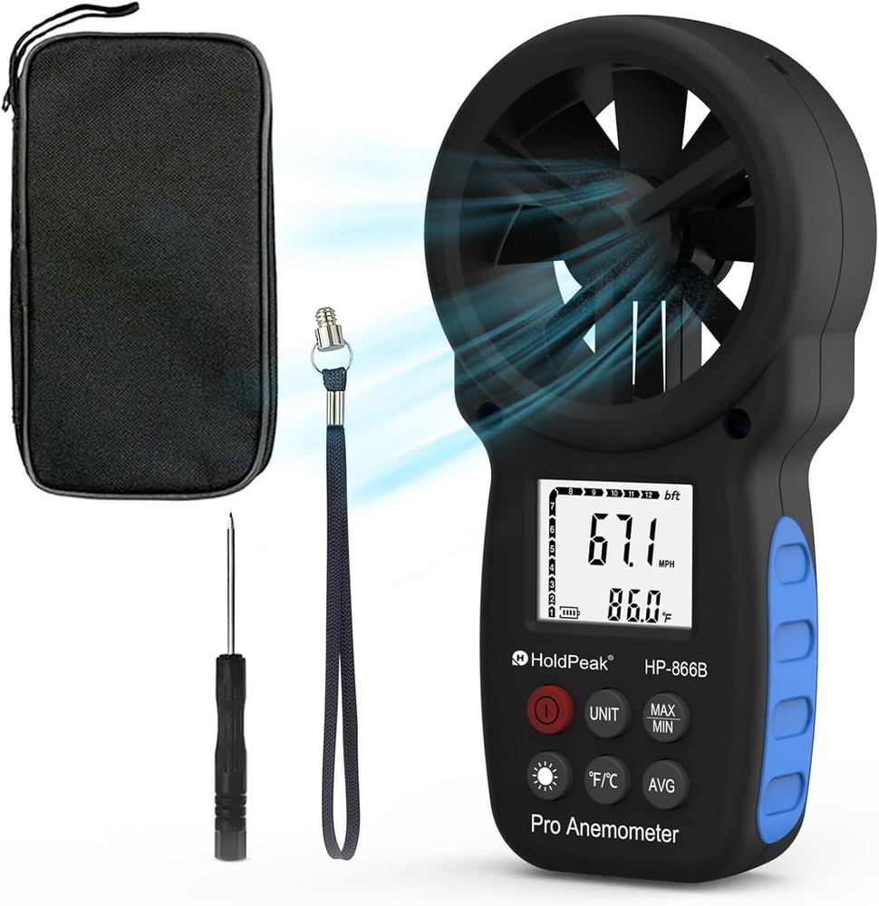Digital Anemometer Handheld Wind Speed Meter Measure Wind Speed Wind Temperature