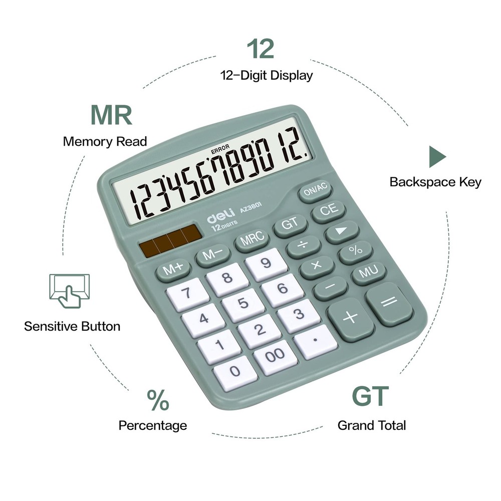 Calculator, Standard Function Desktop Calculators with 12 Digit Large LCD Dis...