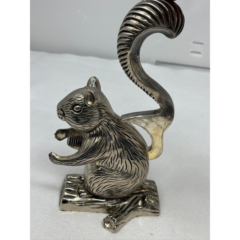 Vintage Godinger Silver Plated Squirrel Nutcracker Holidays Art Gift 8.5"