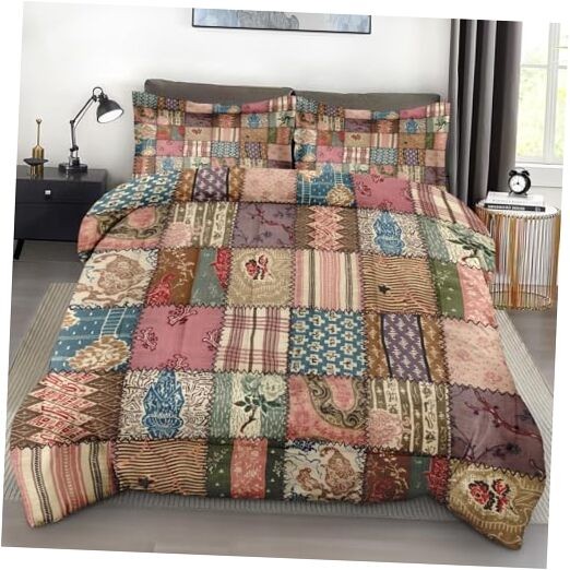 Comforter Set Size, Country Flower Patchwork Vintage Queen Country Patchwork