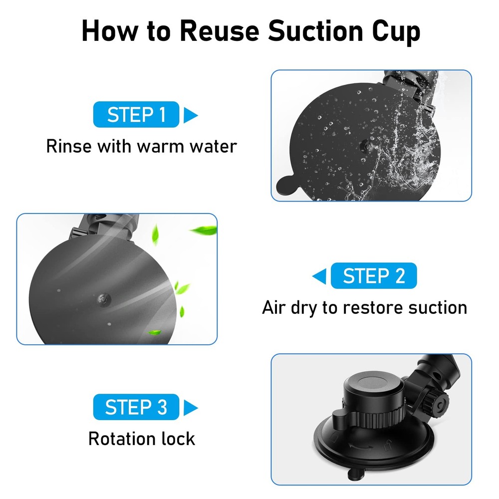 Radar Detector Suction Cup Mount for Windshield and Dashboard Installation