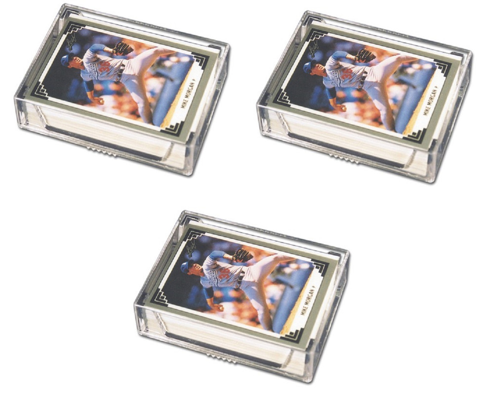 (3 Boxes) Pro-Mold 2 Piece Plastic Card Storage Box (50 Count Size) Slider Box