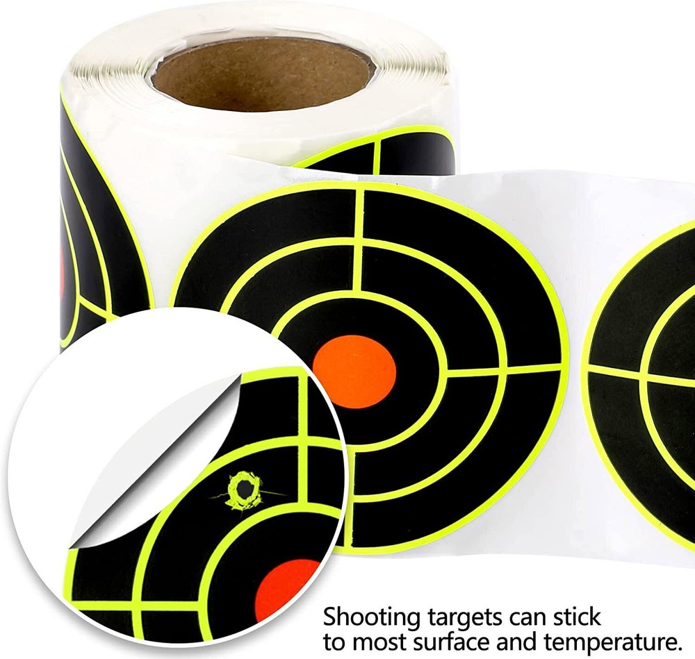Splatter Target Stickers 3" Reactive Targets Shooting Fluorescent Yellow Impact