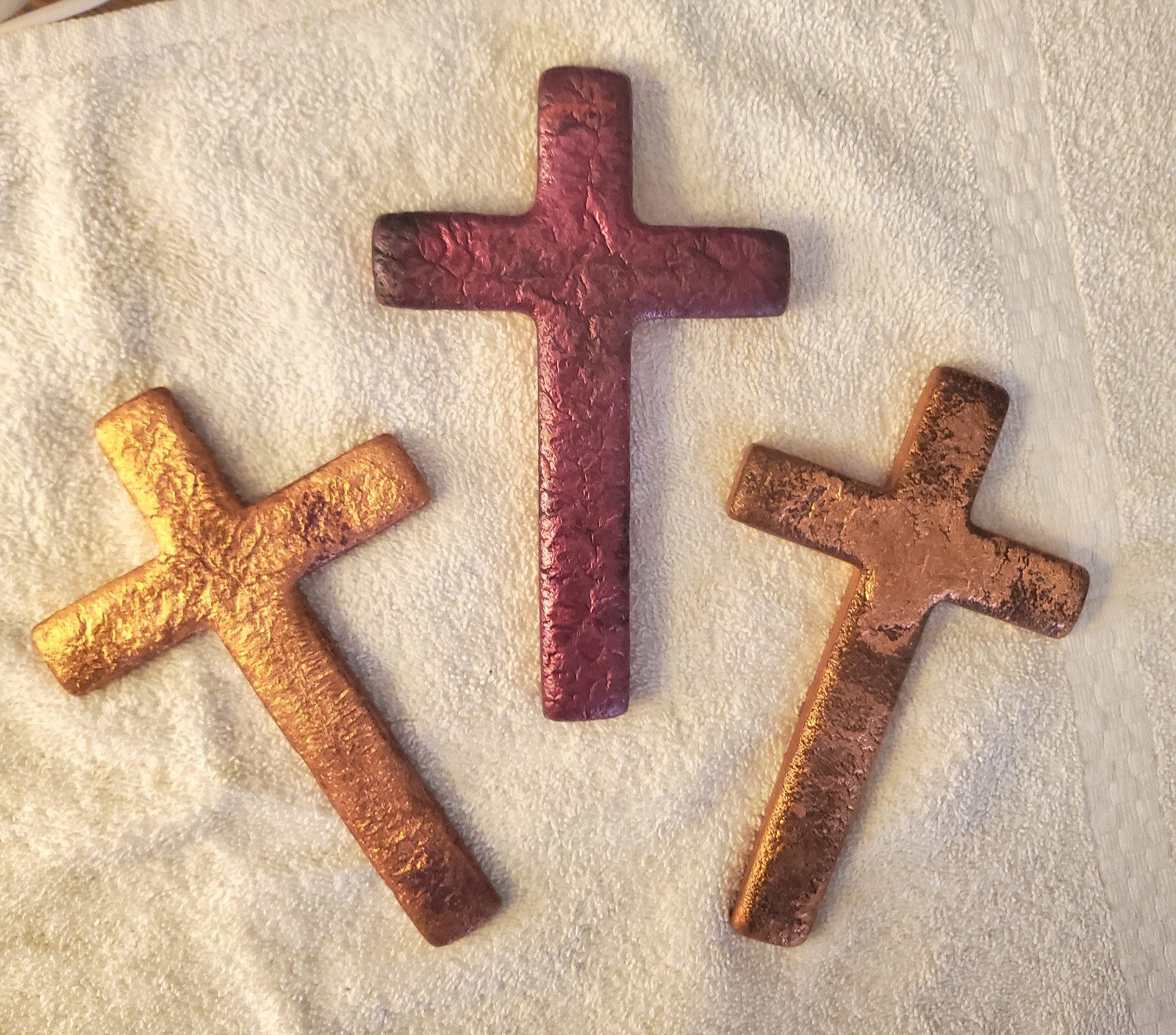 3 Vintage Copper Ingot Smelter Cross's 1940s-50s