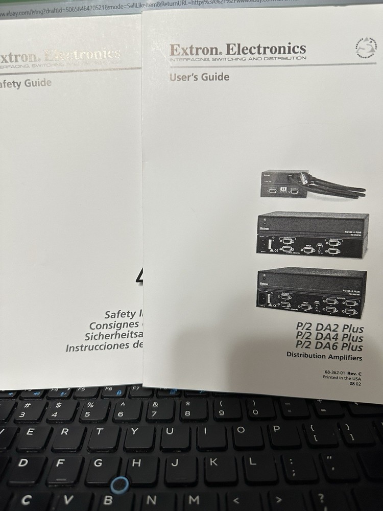 EXTRON Two Output VGA Distribution Amplifier P/2 DA2 PLUS PC to Projector