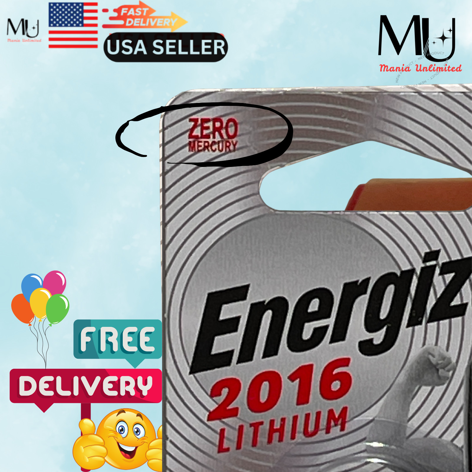 2 PACK ENERGIZER CR2016 ECR2016 Fresh Stock Lithium Battery Exp Date 2033+