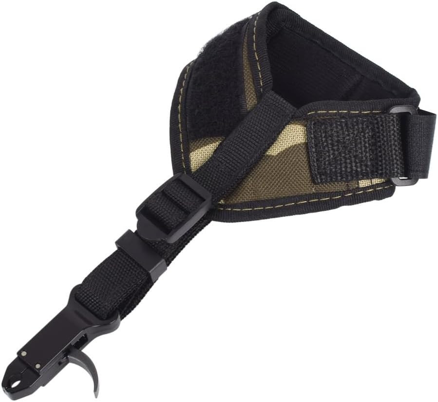 Compound Bow Release Adjustable Archery Camo Wrist Strap Trigger Caliper Left Ri