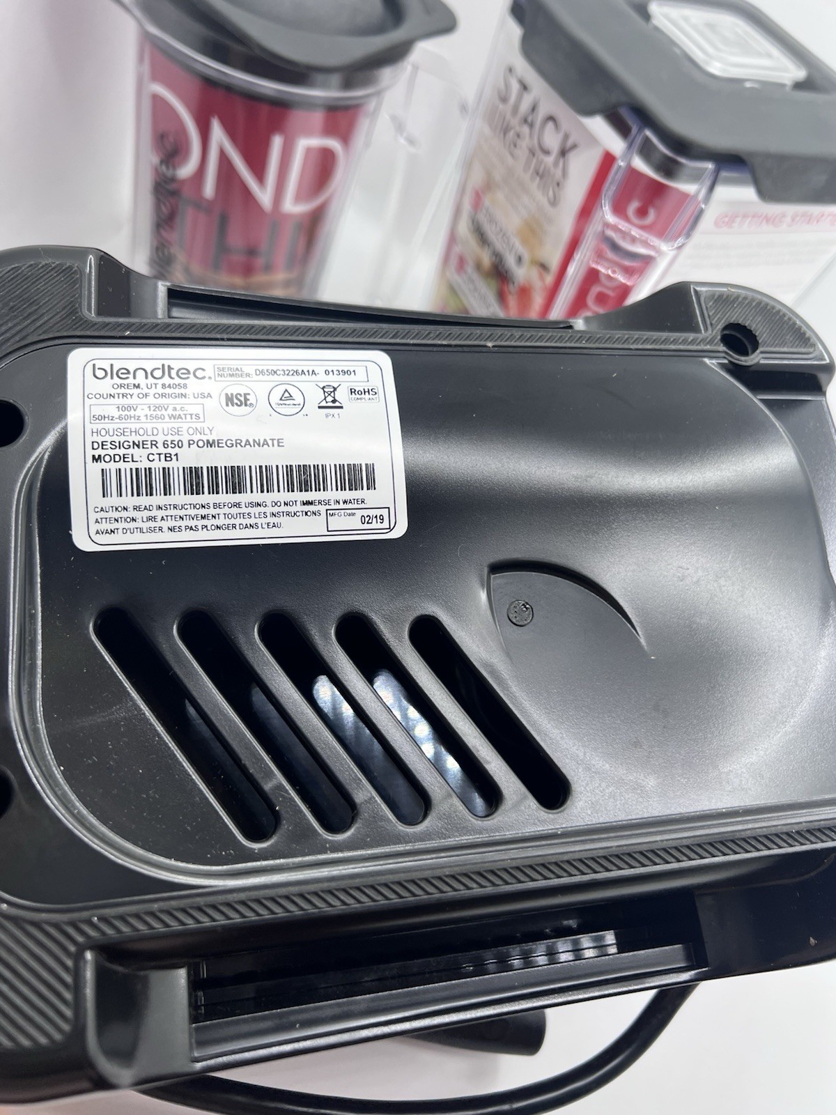 Blendtec CTB1 Designer 650 Professional-Grade Blender W/Mini Pitcher Complete