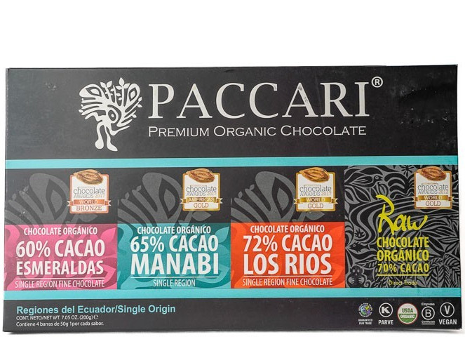 Pacari Single Origin Chocolate Bars Gift Box - 200 g.