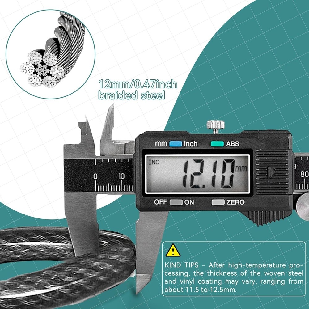 Heavy Duty Security Cable, Commercial Security Cable with Loops, Locking Cabl...