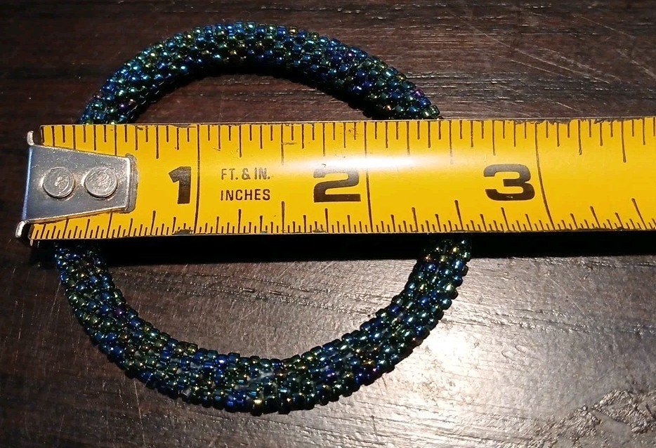 16x Glass Seed Bead Handmade Beaded Crochet Roll On Bracelet Nepal Jewelry