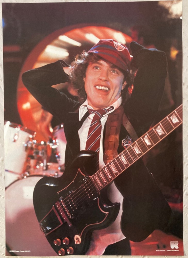 Angus Young AC/DC 1982 Poster Rock On Holland N