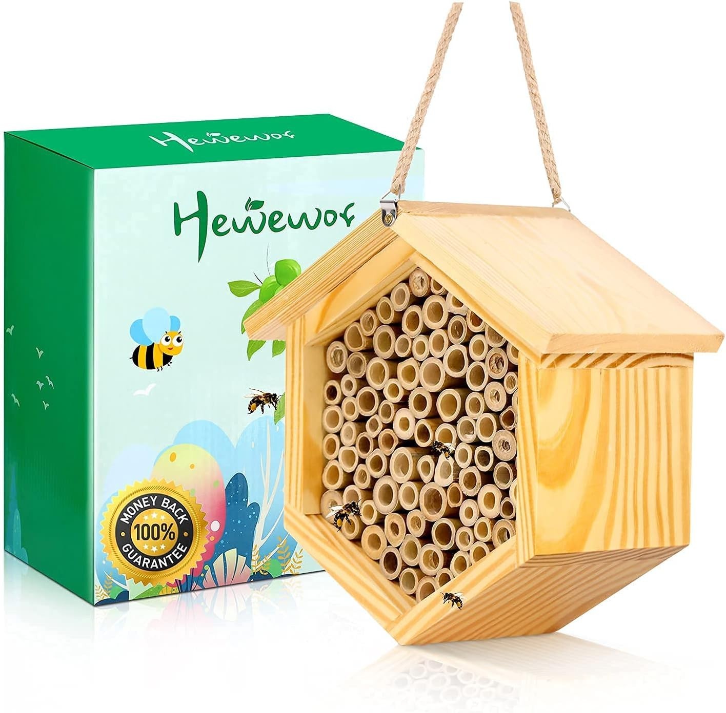 Sturdy Handmade Bee Hotel - Attract Butterflies & Enhance Your Garden's Beauty