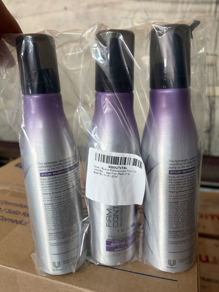 Suave Level 4 Firm Control 24 Hour Hold Boosting Mousse Zero Crunch 3 Pack